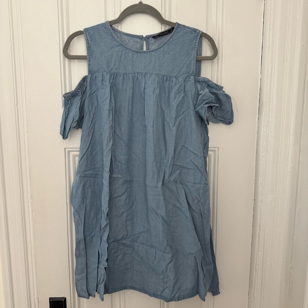 Zara Chambray Dress with Shorts Size M